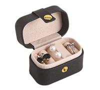 Agwuoetr Mini Estuche de Viaje para Joyería, Estuche de Almacenamiento Portátil, Caja de Almacenamiento para Exhibición para Niñas, Mujeres, Anillos, Pendientes, Collares, Negro
