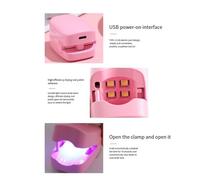 Agwuoetr Mini MáQuina de Fototerapia de UñAs, Removedor Recargable Eficaz, ReparacióN de DañOs, Limpieza de UñAs, LáMpara ElectróNica, Rosa
