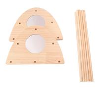 Agwuoetr Mini Percha para Pollitos con Espejo, Barra Fuerte de Bambú para Gallinero y Criadora, Percha de Entrenamiento para Pollitos L