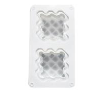Agwuoetr Molde de Vela Cuadrado de Burbuja de CorazóN de 2 Cavidades, Molde de Vela de CorazóN de San ValentíN de Silicona, Molde de Burbuja 3D para DecoracióN de Resina de JabóN DIY