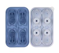 Agwuoetr Molde para Cubitos de Hielo de Bulldog FrancéS, Bandeja para Cubitos de Hielo con Formas Divertidas de 4 Orificios para Whisky, CóCtel y Azul