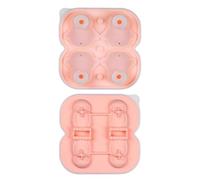 Agwuoetr Molde para Cubitos de Hielo de PingüIno, Bandeja para Cubitos de Hielo con Formas Divertidas, Haga 4 Lindas Bolas de Hielo de PingüIno para Bebidas, CóCteles, Café Helado, Rosa