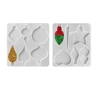 Agwuoetr Moldes para Adornos NavideñOs de Resina, Moldes de Silicona para Adornos, Molde de Resina para Adornos Redondos con Bombilla de Estrella
