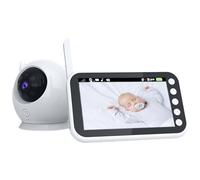 Agwuoetr Monitor de VíDeo para BebéS, Cuidador de BebéS, Pantalla IPS de 4,3 Pulgadas, Monitor de CáMara para BebéS, Alerta de AlimentacióN con CancióN de Cuna, Enchufe de la UE
