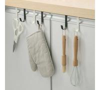 Agwuoetr Multiusos, Gancho Trasero para Puerta de Armario de Cocina, Estante para Colgar Ropa, Abrigo, Sombrero, Colgador de Toallas, Gancho de Almacenamiento Negro