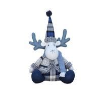Agwuoetr MuñEca Azul DecoracióN del áRbol de Navidad Sombrero Puntiagudo Ciervo de Boca Larga Decoraciones NavideñAs para Ventanas 25 X 38 Cm