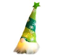 Agwuoetr MuñEca NavideñA de Gnomo con Luces, MuñEco Rudolph, Adornos Enanos Luminosos para el Hogar, Regalos de AñO de Navidad, Verde