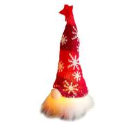 Agwuoetr MuñEca NavideñA de Gnomo con Luces, MuñEco Rudolph, Adornos Enanos Luminosos para el Hogar, Regalos de AñO de Navidad, Rojo