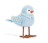 Agwuoetr MuñEcos de PáJaros de Peluche de Pascua, Adornos NavideñOs de Estatuilla de PáJaro de Pie con Pata Larga, Bufanda Estampada y Lazo para Mesa Azul