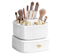 Agwuoetr Organizador de Maquillaje Apilable, Soporte para Brochas de Maquillaje con Bandeja Organizadora de Maquillaje Giratoria de 360°, Estante para Soporte de CosméTicos ()