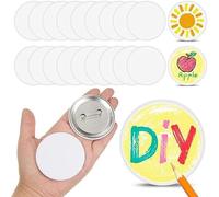 Agwuoetr Paquete 20 Alfileres BotóN Blancos para Bricolaje, BotóN de en de 2,25 Pulgadas/58 Mm para Manualidades, Suministros de NavideñA, Insignias de Bricolaje