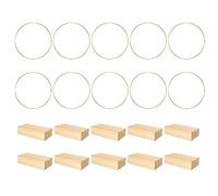 Agwuoetr Paquete de 10 Guirnaldas de Metal CíRculo de Hierro Guirnalda Circular de SimulacióN CíRculo Grande CíRculo de DecoracióN de Mesa de Madera
