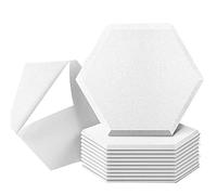 Agwuoetr Paquete de 12 Paneles AcúSticos Autoadhesivos, Paneles Insonorizados de 14 X 12 X 0,4 Pulgadas, Paneles Absorbentes de Sonido Hexagonales, Color