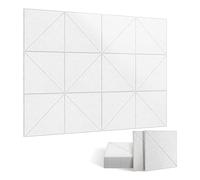 Agwuoetr Paquete de 12 Paneles AcúSticos, Paneles Decorativos de InsonorizacióN de 12 X 12 Pulgadas, Paneles AcúSticos de Pared y Techo Blancos