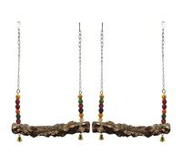Agwuoetr Paquete de 2 Columpio de PáJaro de Pollo, Juguetes de Columpio de Madera Natural, Soporte de Madera para Pollito, Accesorios de Gallinero Seguro para PáJaro, Loro