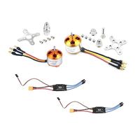 Agwuoetr Paquete de 2 Motores Outrunner Sin Escobillas 2212 1400Kv/2200Kv con Soporte 10T/6T+30A XT60 ESC para Aviones RC Quadcopter UFO