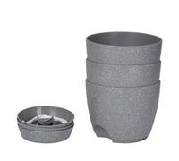 Agwuoetr Paquete de 3 Macetas de Riego AutomáTico de 6,5 Pulgadas para Plantas de Interior, Macetas con Orificios de Drenaje y Cuerda de Mecha, Gris