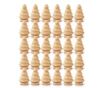 Agwuoetr Paquete de 30 áRboles de Navidad de Madera Sin Terminar, áRbol en Miniatura de Madera Natural, MuñEcas con Clavijas de Madera en para Manualidades DIY