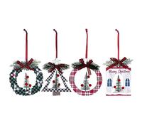 Agwuoetr Paquete de 4 Adornos NavideñOs, Adornos Colgantes NavideñOs de Madera para DecoracióN de Fiestas NavideñAs Suministros para Fiestas