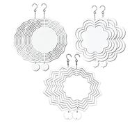 Agwuoetr Paquete de 6 Spinner de Viento de SublimacióN en Spinners de Viento con Forma de de Ondulada, DecoracióN Colgante de JardíN de Doble Cara