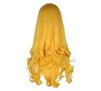 Agwuoetr Peluca de Princesa de las Bellas Durmientes de Anime, Pelo y Amarillo para Mujer, Disfraz de Cosplay, Pelucas para Fiesta de Halloween, Pelo y Rizado