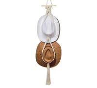 Agwuoetr Perchas para Sombreros Boho Hat Rack Percha para Sombreros Parte Posterior de la Puerta Organizador para Sombreros DecoracióN para Colgar Sombreros, 2 Niveles