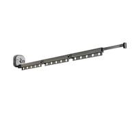 Agwuoetr Perchero Plegable para Ropa Perchas de Aluminio Estante de Montaje en Pared Negro Estante de Secado InstalacióN con Ventosa, L
