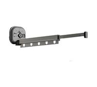 Agwuoetr Perchero Plegable para Ropa Perchas de Aluminio Estante de Montaje en Pared Negro Rejilla de Secado InstalacióN con Ventosa, S