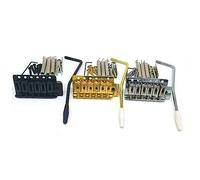 Agwuoetr Piezas de Guitarra Tremolo Bridge Steel Saddle Chrome Single Rocker Tremolo Electric Guitar Bridge Plata Negro