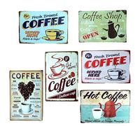 Agwuoetr Pintura de Hojalata Café Pintura Decorativa de Hojalata Apta para KTV, Bares, Restaurantes, DecoracióN Retro 20X30Cm