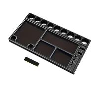 Agwuoetr Placa de Almacenamiento de Herramientas de ReparacióN para 1/8 1/10 1/12 Modelo Escalada Coche Accesorios AleacióN Destornillador Bandeja Negro