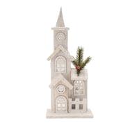Agwuoetr Pueblo de Madera de Navidad Navidad LED Iglesia Luz Casa Escena de Nieve Decoraciones de Navidad para Adorno de Escritorio de Navidad