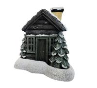 Agwuoetr Quemador de Cono de Incienso Nevado de CabañA de Troncos, Quemador de Incienso de CabañA con Chimenea NavideñA, Adorno de Aromaterapia, Incienso para HabitacióN