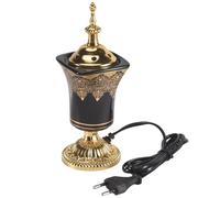 Agwuoetr Quemador de Incienso EléCtrico, Soporte de Incienso, Incensario áRabe Vintage, Adorno para Hogar, Oficina, Yoga, SPA, Enchufe Europeo