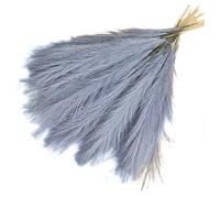 Agwuoetr Ramo de Pampas de CañA Artificial, Hierba de Pampas Artificial de 16,9 Pulgadas, Hierba de Pampas, DecoracióN, Gris Azul