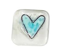 Agwuoetr Regalo de Recuerdo de Tarjeta de CorazóN de Vidrio con Ficha de Bolsillo - Tarjetas de Bolsillo de Recuerdo de CorazóN - Ficha de Bolsillo con CorazóN de Vidrio Fundido Azul