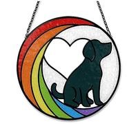 Agwuoetr Regalos Conmemorativos para Perros Vidriera Colgante Iris Puente Sun Catcher para Amantes de los Perros Regalo para Mascotas