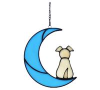 Agwuoetr Regalos Conmemorativos para Perros y Mascotas con Vidrieras para Amantes Perros, Adornos para Colgar en Ventanas, AtrapasueñOs, Regalo de Condolencia por PéRdida de Perro C
