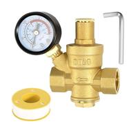 Agwuoetr Regulador de Presión de Agua de 3/4 Pulgadas con Manómetro, Válvula Reductora de Presión de Agua Ajustable para Regulador de Presión de Agua DN20