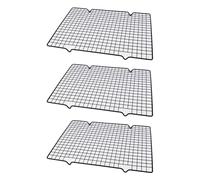 Agwuoetr Rejilla para Enfriar Pasteles 3 Piezas, Red Secado Pan Acero Al Carbono Negro, Herramienta para Hornear, Red Enfriamiento Antiadherente, Bandeja para Hornear, Rejilla Red A