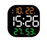 Agwuoetr Reloj de Pared de 13 Pulgadas Brillo Control Remoto Ajustable Reloj Digital LED Reloj Despertador Dual ElectróNico Sala de Estar-A