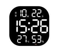 Agwuoetr Reloj de Pared de 13 Pulgadas Brillo Control Remoto Ajustable Reloj Digital LED Reloj Despertador Dual ElectróNico Sala de Estar-D