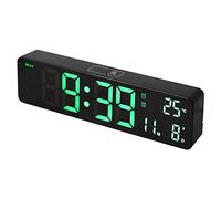 Agwuoetr Reloj Despertador Digital LED de 10 Pulgadas Pantalla de Fecha de Temperatura Montado en la Pared o Reloj de Pie para la DecoracióN de la Sala de Estar Verde
