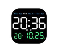 Agwuoetr Relojes de Pared Digitales Temperatura Fecha Semana VisualizacióN Reloj de Mesa ElectróNico 12/24H Reloj Despertador LED Montado en la Pared Control Remoto,A