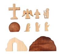 Agwuoetr ReproduccióN de Escena de ResurreccióN de JesúS de Pascua, Adornos de Escritorio de Madera Maciza, DecoracióN NavideñA