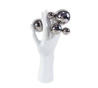 Agwuoetr Resina Mano con Bolas de Plata Adornos Escultura para Hogar Oficina Arreglo Floral DecoracióN Abstracta,L