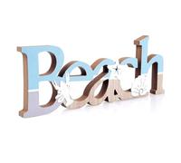 Agwuoetr Señal de Decoración de Playa de Madera, Decoraciones de Playa Independientes para el Hogar, Casas de Playa o Sala Temática Costera - Océano