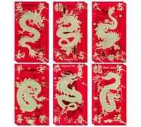 Agwuoetr Sobres Rojos AñO DragóN 2024, sobre AñO Lunar del DragóN Sobres de Dinero de la Suerte (18 Piezas)