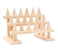 Agwuoetr Soporte de ExhibicióN de JoyeríA de Madera para Anillos,Organizador de Almacenamiento Joyas Bohemias,Soporte de ExhibicióN para Eventos,Base de Madera Natural, DecoracióN de Tienda