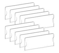 Agwuoetr Soporte de Placa de Nombre AcríLico Premium, 2X8 Pulgadas, de Soporte de Letrero de PláStico AcríLico Transparente, Placas de Pared para Oficina, Hogar